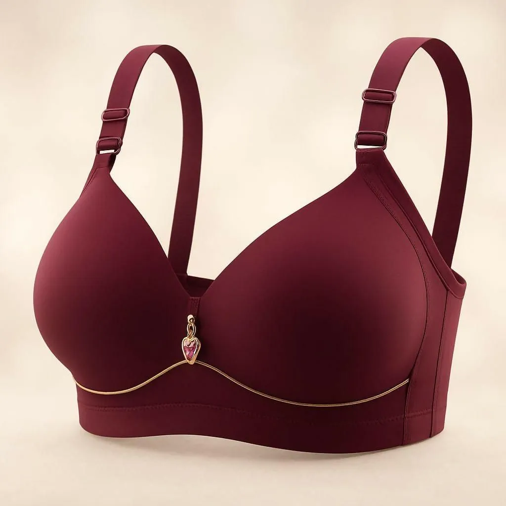 Seamless Comfortable Red Thin Cup Smooth Face Bra for Women