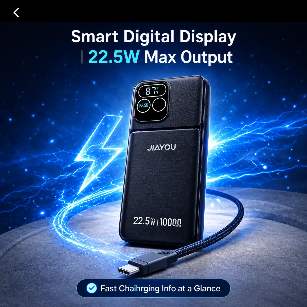 Jiayou Thunder 7 10000mAh 22.5W Fast Charging Power Bank