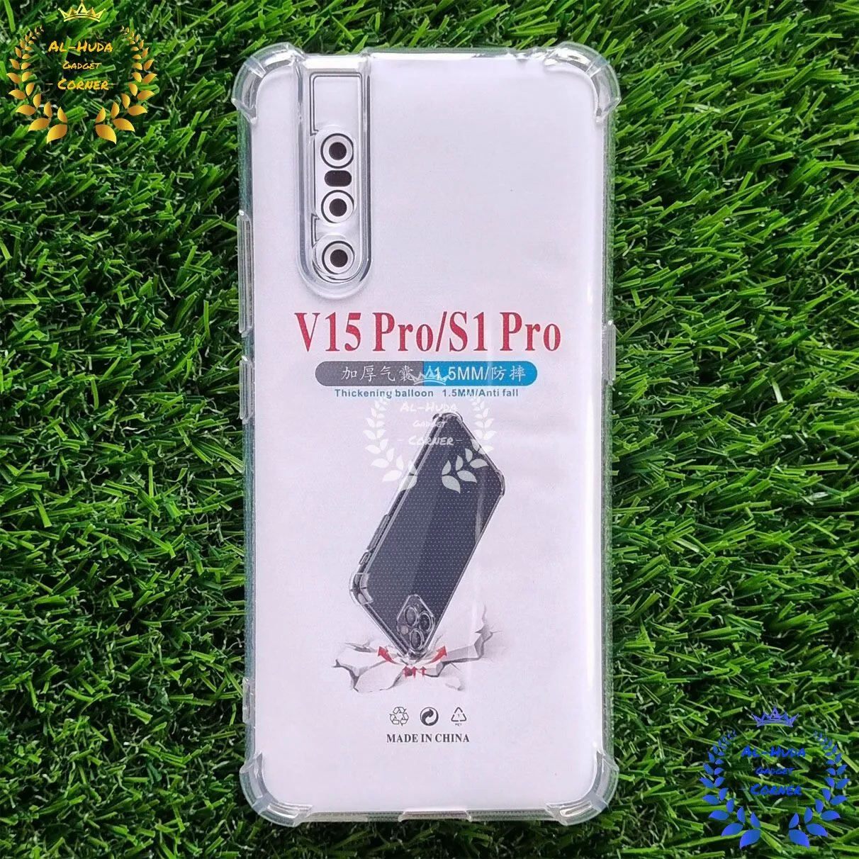Vivo V15 Pro Shockproof Clear Back Cover, Matte Lens Protection, Flexible Silicone Case with Soft Lining, Slim Full Body Bumper Pani Cover
