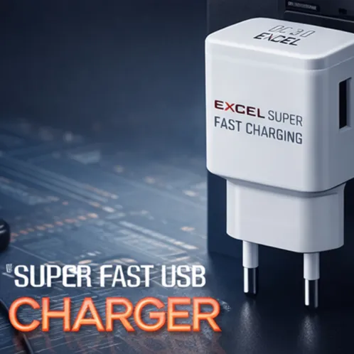 Excel E-103 3.8A 21W Super Fast USB Charger (Type-C) – TQC 3.0 | Fast, Safe, Reliable
