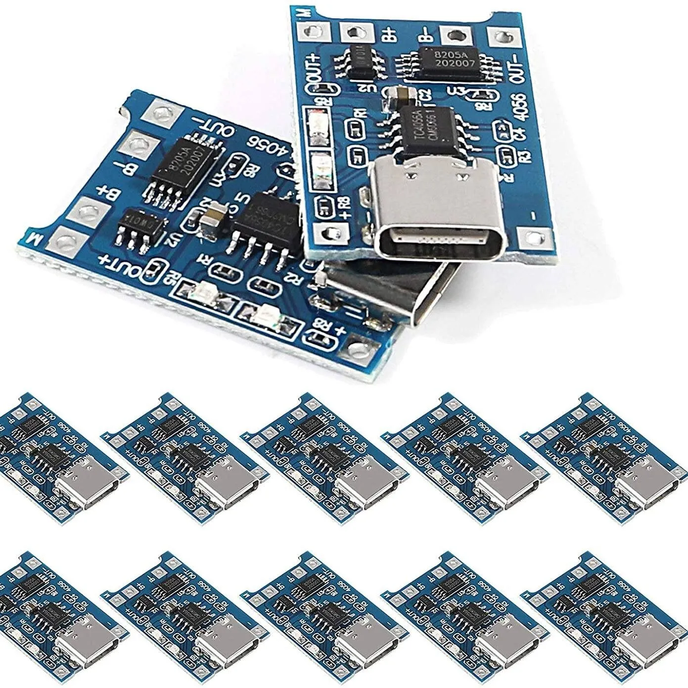 TP4056 Type-c USB 5V 1A 18650 Lithium Battery Charger Module Charging Board with Dual Protection Functions