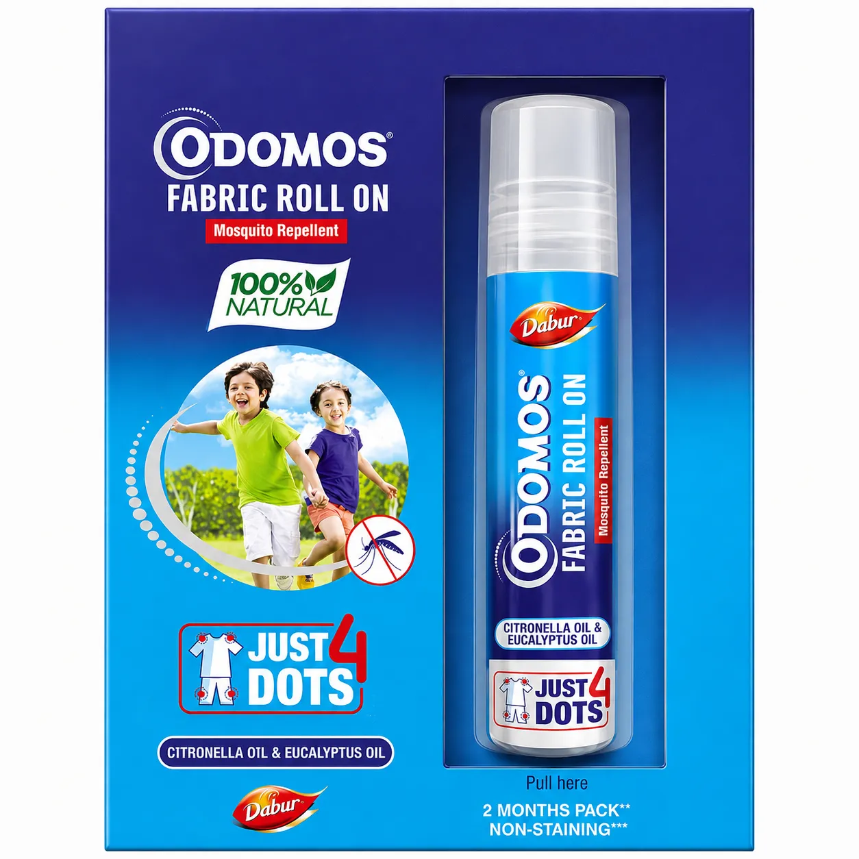 Odomos Mosquito Repellant Fabric Roll On, 8 ML