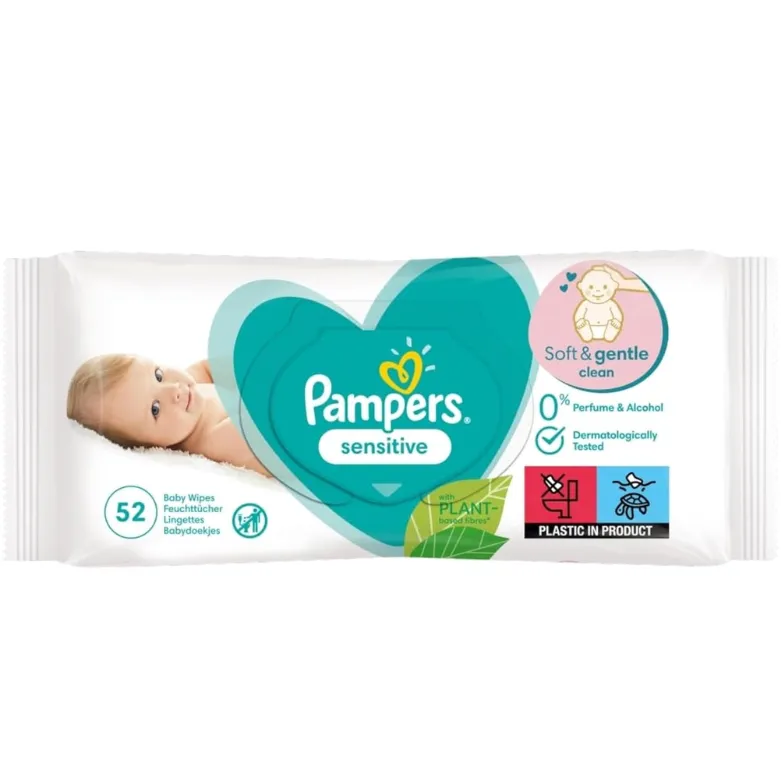 Pampers Fresh Clean Baby Wipes 52 Pack | Soft & Gentle Baby Wipes