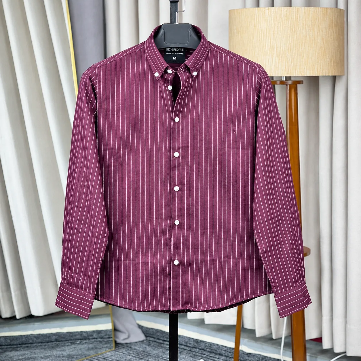 Men's Maroon Check Shirt