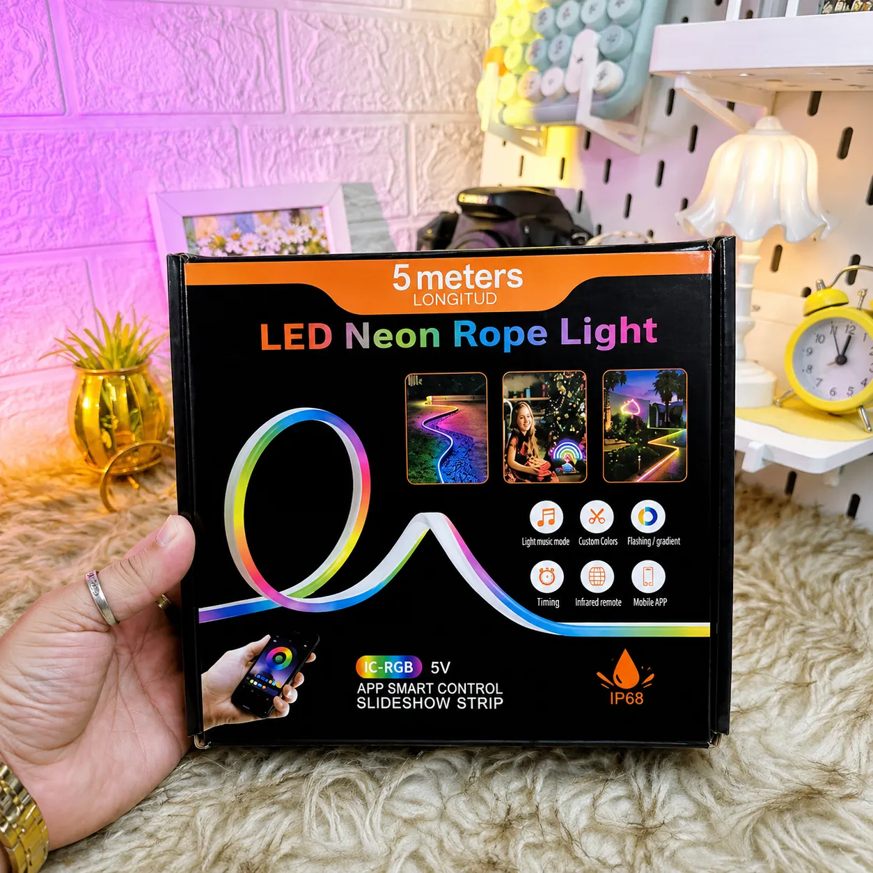 5M Waterproof USB Pluging 5V RGB-IC LED