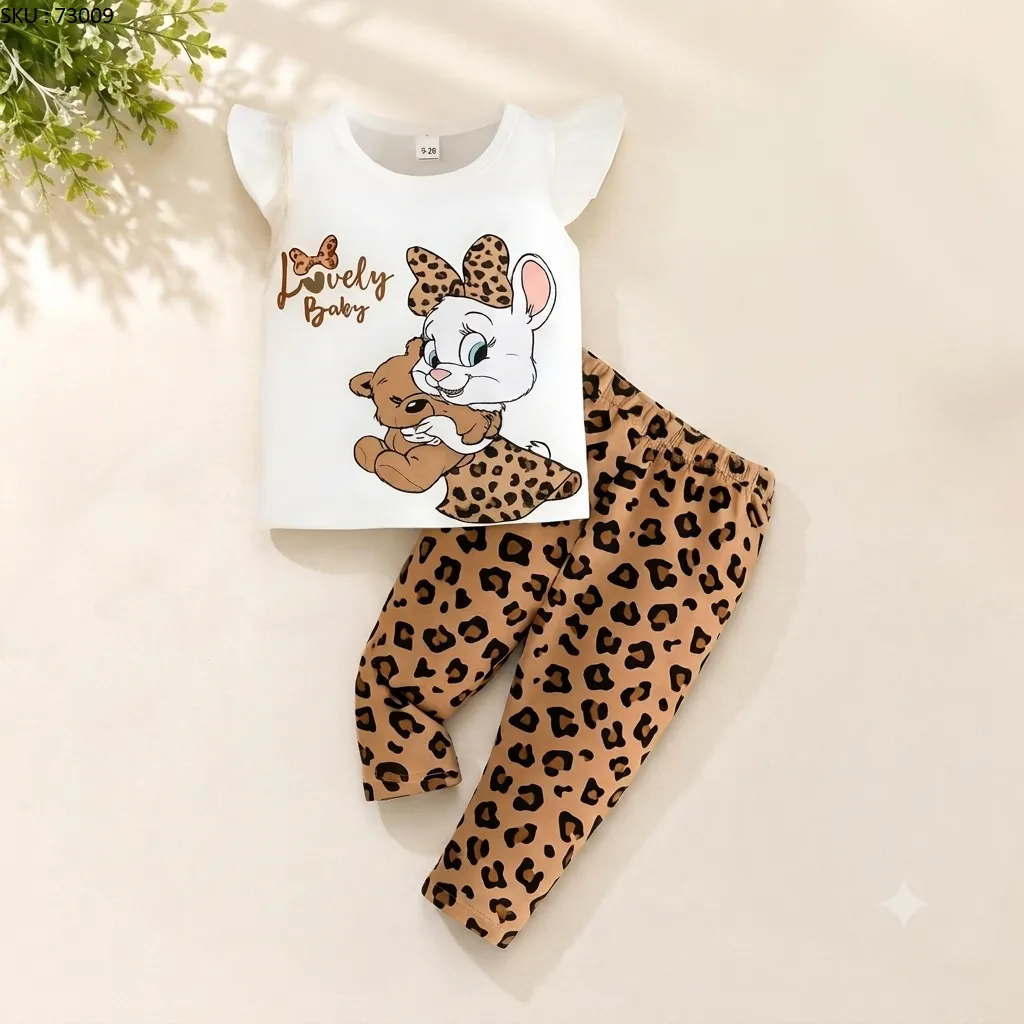 Kids Ladies Long T Shirt & Pant Set