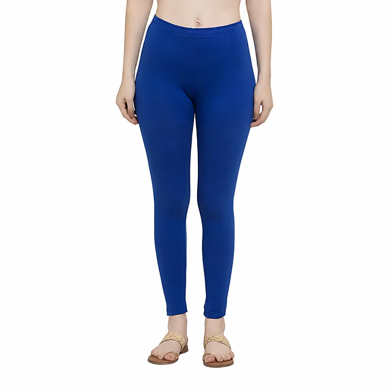 Women’s Blue Stretchable Cotton Churidar Leggings