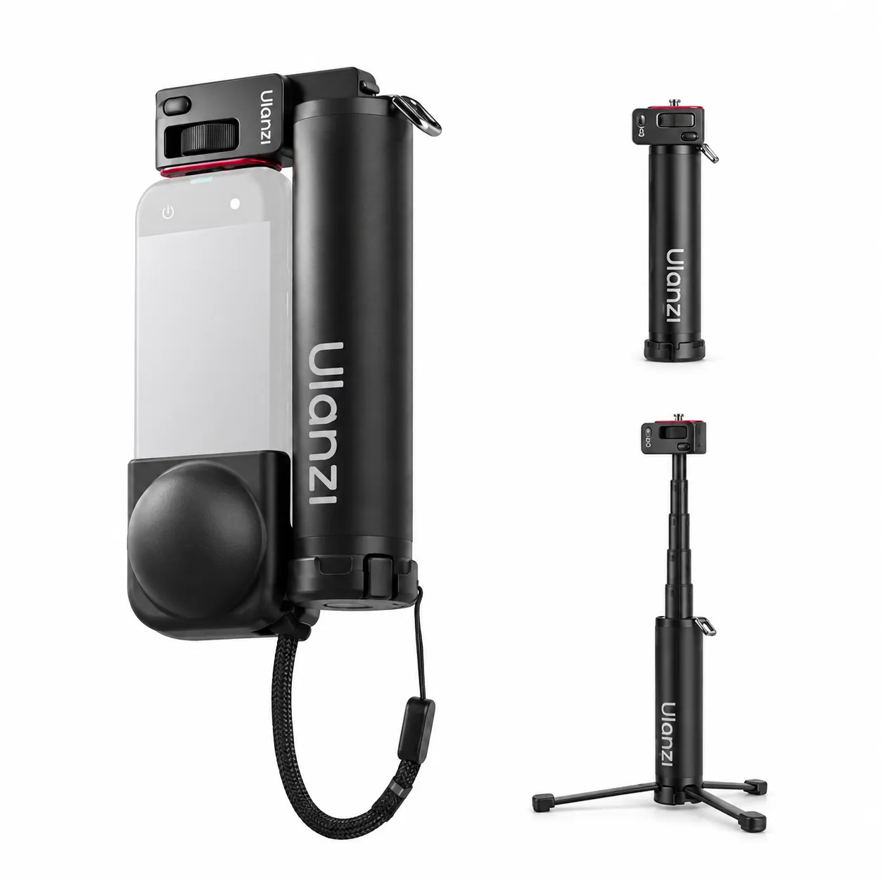 Ulanzi MT-98 Portable Foldable Selfie Stick Tripod with Bluetooth Remote, Extendable Vlog Stand for Smartphones and Action Cameras. Film on the go.