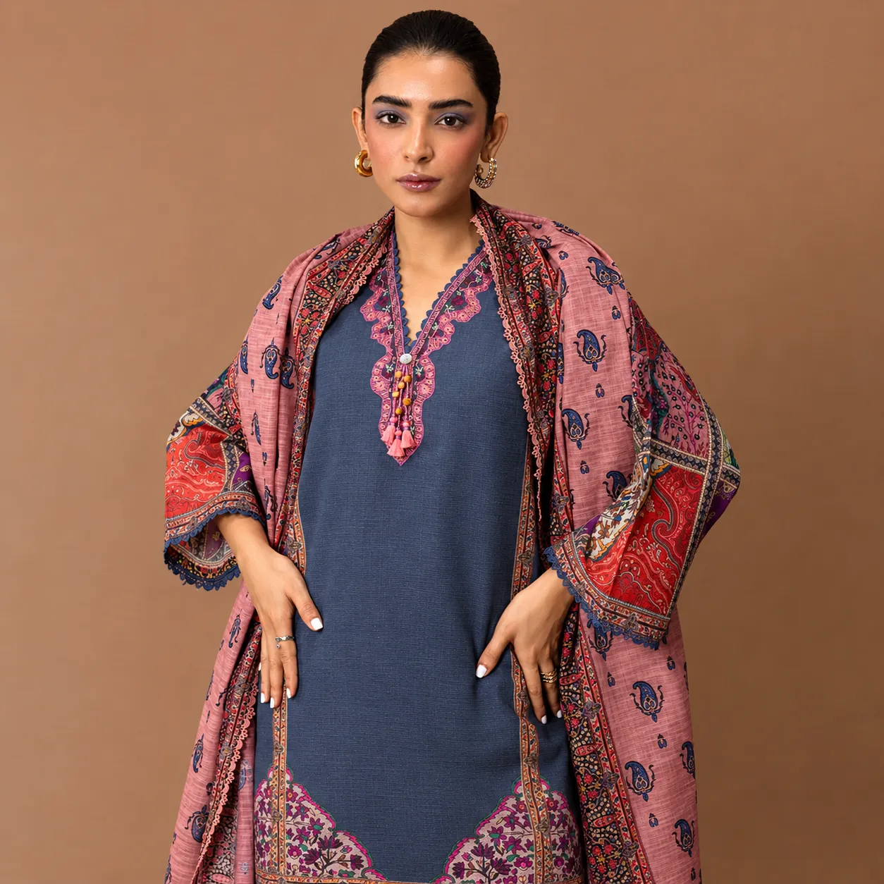 Sana Safinaz Mahay Unstitched Two Piece - Indigo Slub