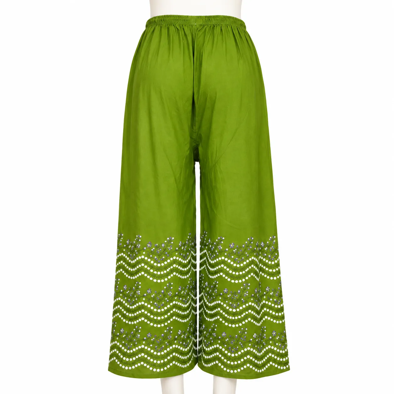 Women’s Green China Linen Printed Palazzo
