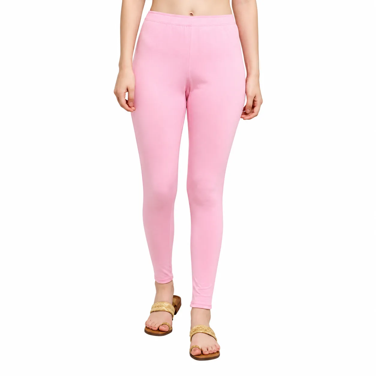 Women’s Pink Stretchable Churidar Leggings