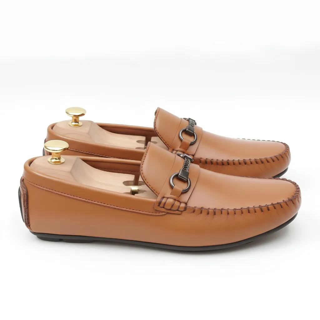 Walkist Premium Leather Horse-bit Moccasin Tan