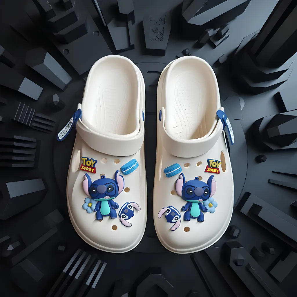 Universe Astronaut Charm Clogs For Men - Cream Blue