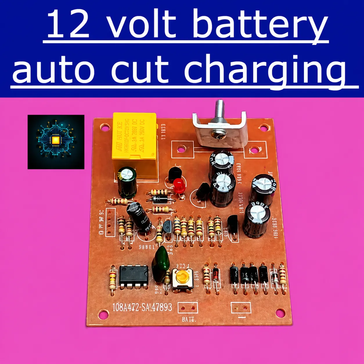 12 volt battery auto cut charging circuit
