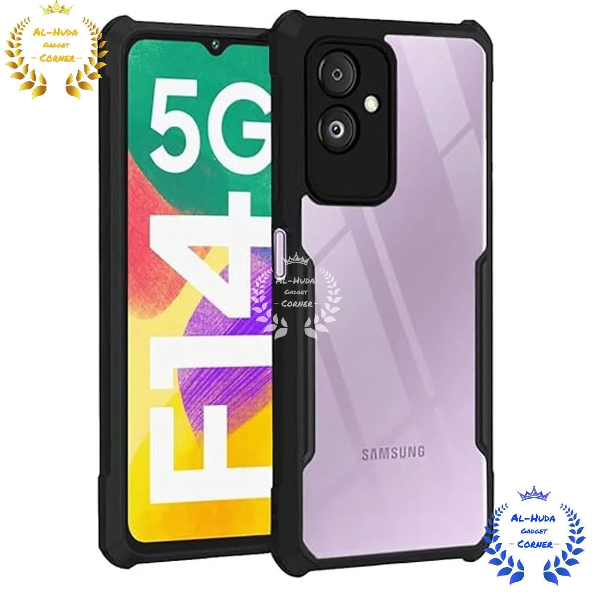Compatible Phone Models  Samsung Galaxy F14 5G  Colour  Transparent  Compatible Devices  Samsung Galaxy F14 5G  Material  Polycarbonate, Thermoplastic Polyurethanermoplastic Polyurethane