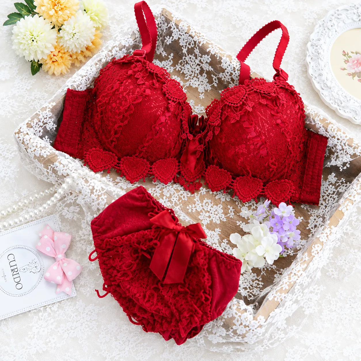 Imported Love Jul Burgundy Bra Panty Set for Women & Girls'
