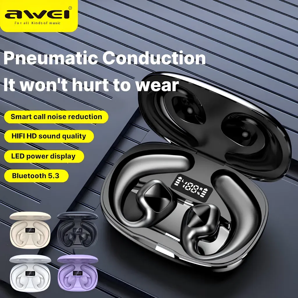 Awei T67 Air Conduction Wireless Earbuds Bluetooth 5.3 Headphones HiFi Stereo Sound TWS Earbuds With