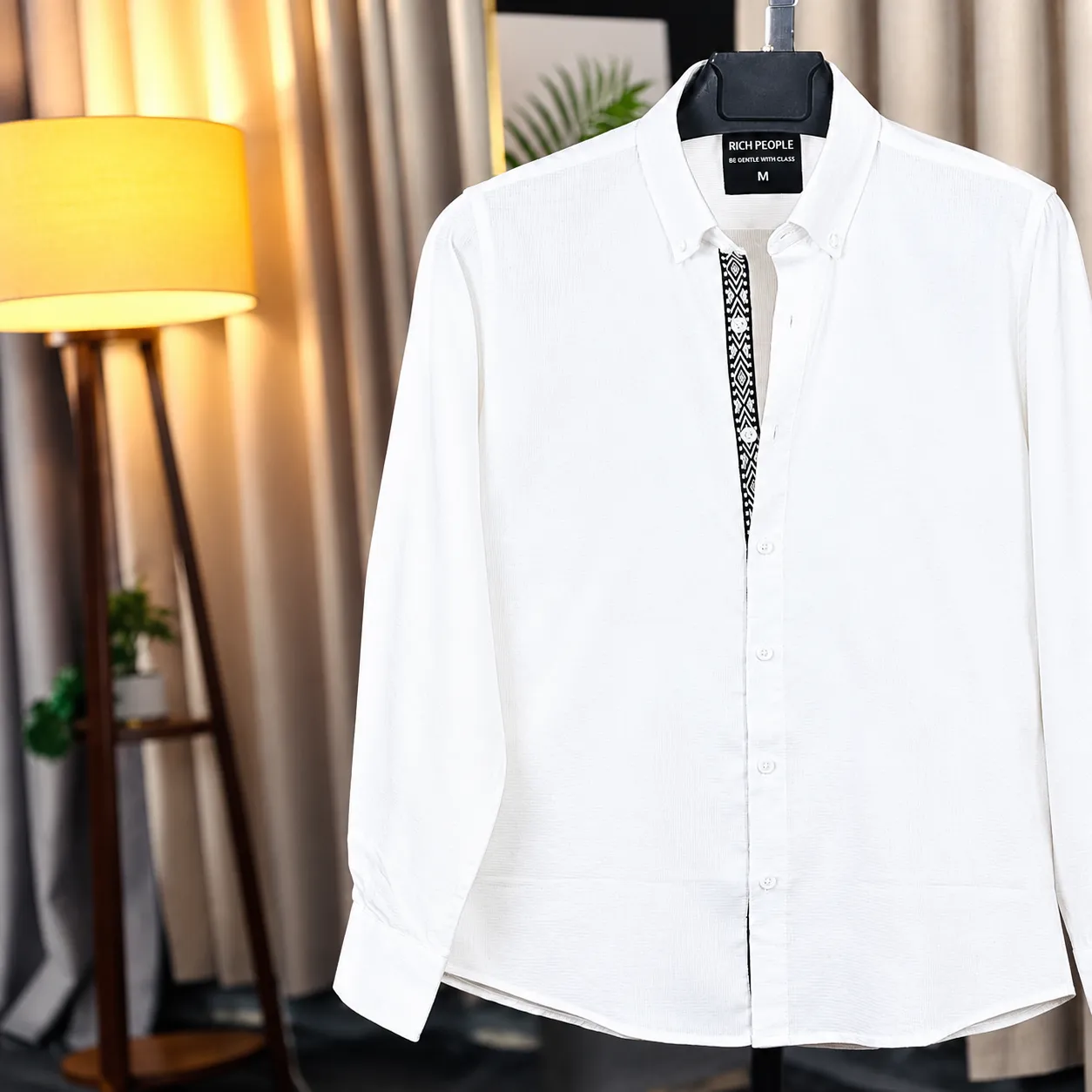White Contrast Shirt for Men – Stylish & Modern