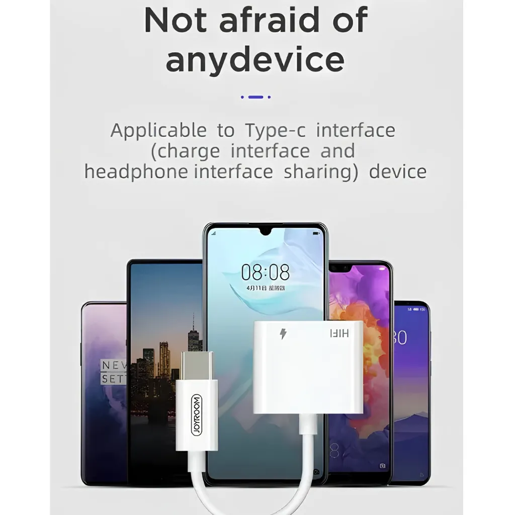JOYROOM SH-C1 Type-C / USB-C to HIFI + PD Digital Audio Converter Adapter (White)