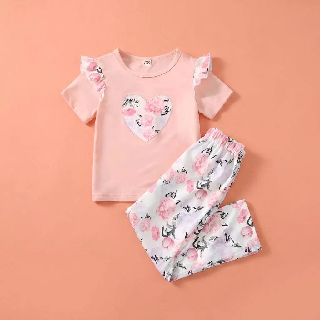 Kids Ladies Long T Shirt & Pant Set