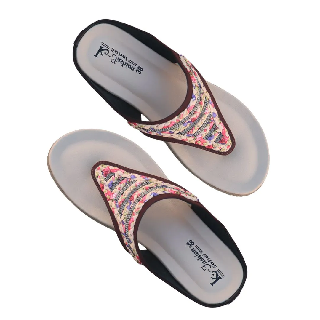 মহিলাদের ওয়েজ হিল থং স্যান্ডেল (Ladies Wedge Heel Toe-Post Sandal)