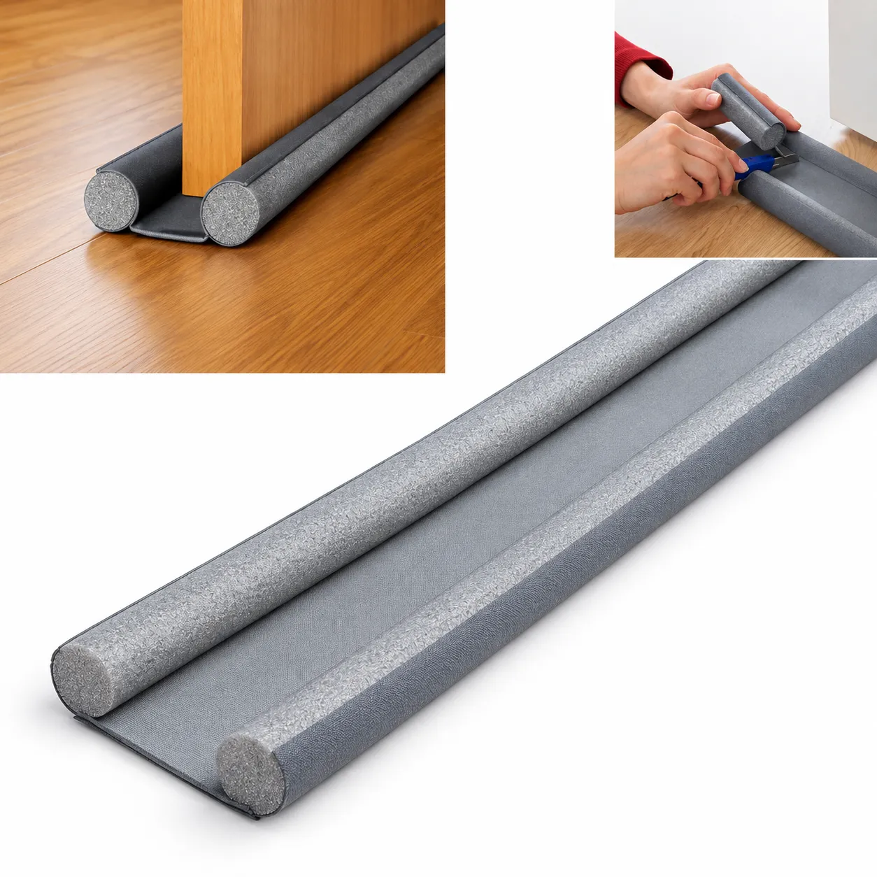 Flexible Foam Door Bottom Sealing Strip for Blocking Drafts, Dust, Noise, and Insects in Your Home.