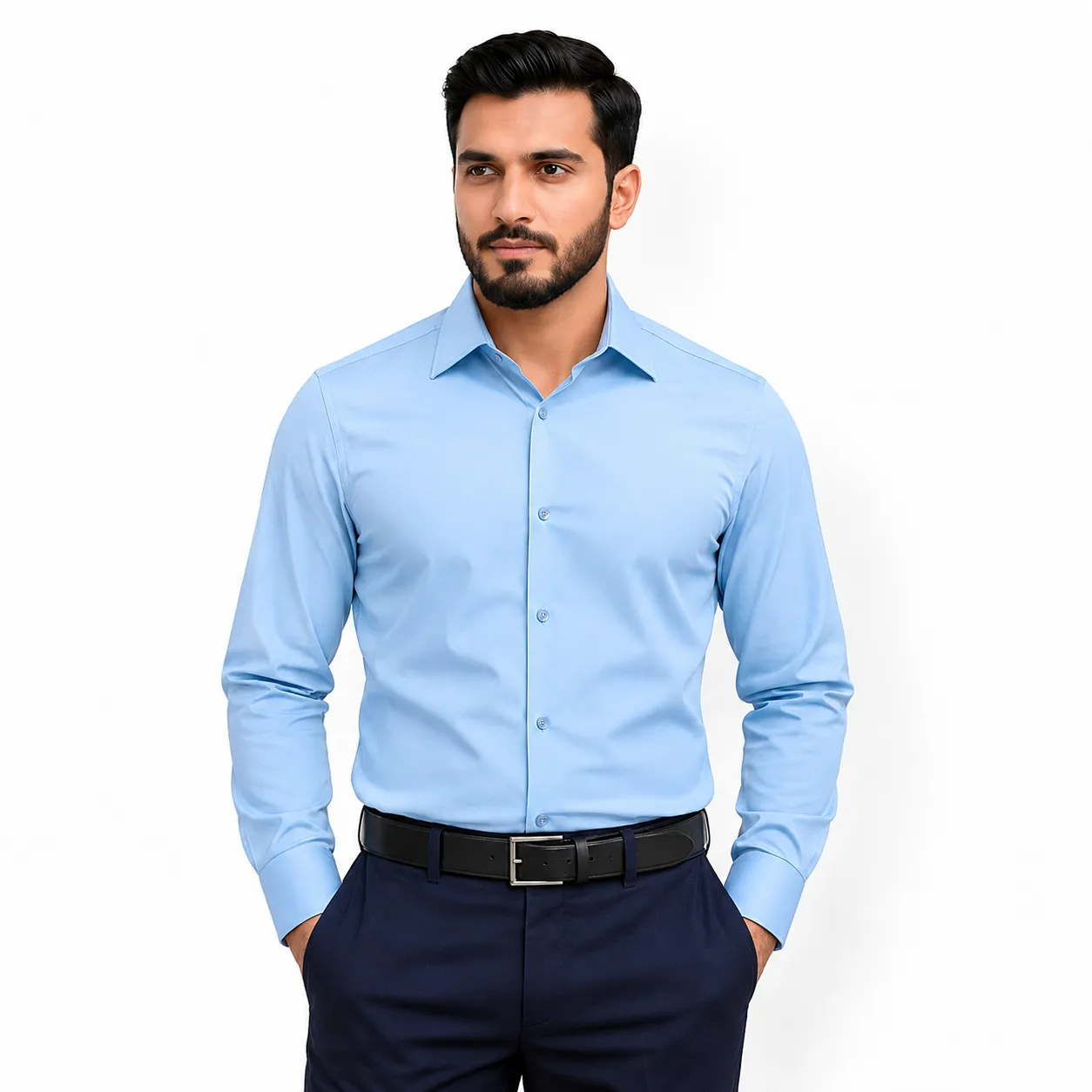 Men’s Sky Blue Premium China Formal Shirt