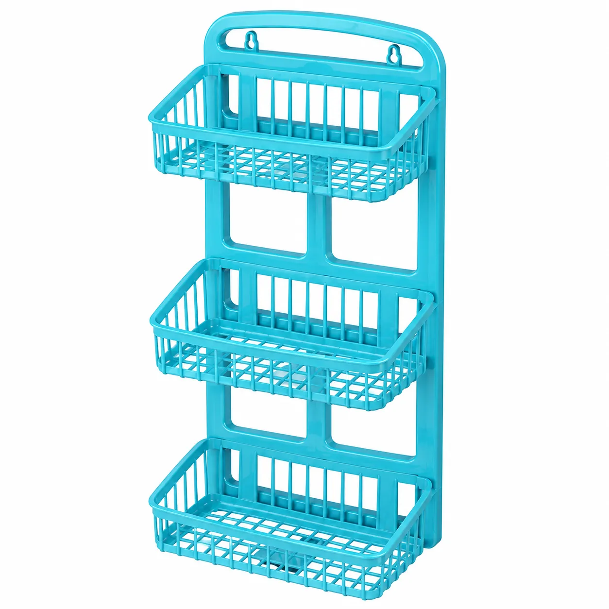Plastic Wall Rack with 3 Tier Storage, Space-Saving Kitchen Organizer, Durable Polypropylene Design, Easy to Clean and Assemble