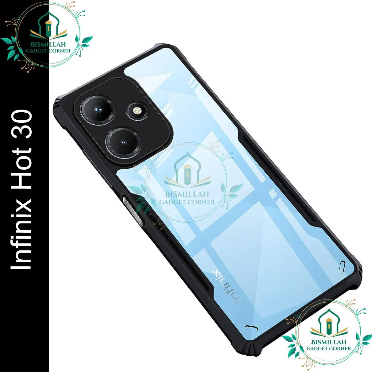 Xundd Back Cover for Infinix Hot 30 Transparent Hybrid Hard PC Back Bumper