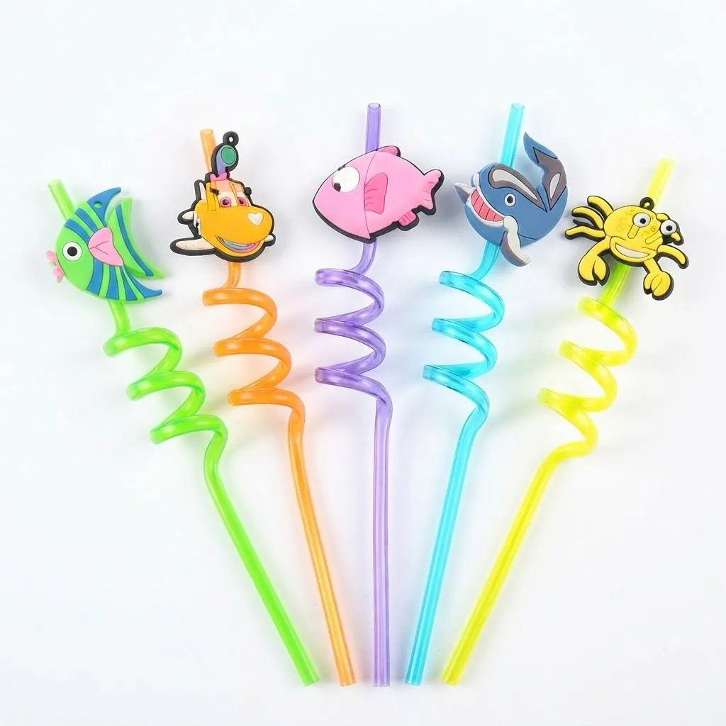 Cute Cartoon Fish Drinking Straw - 4 pcs
