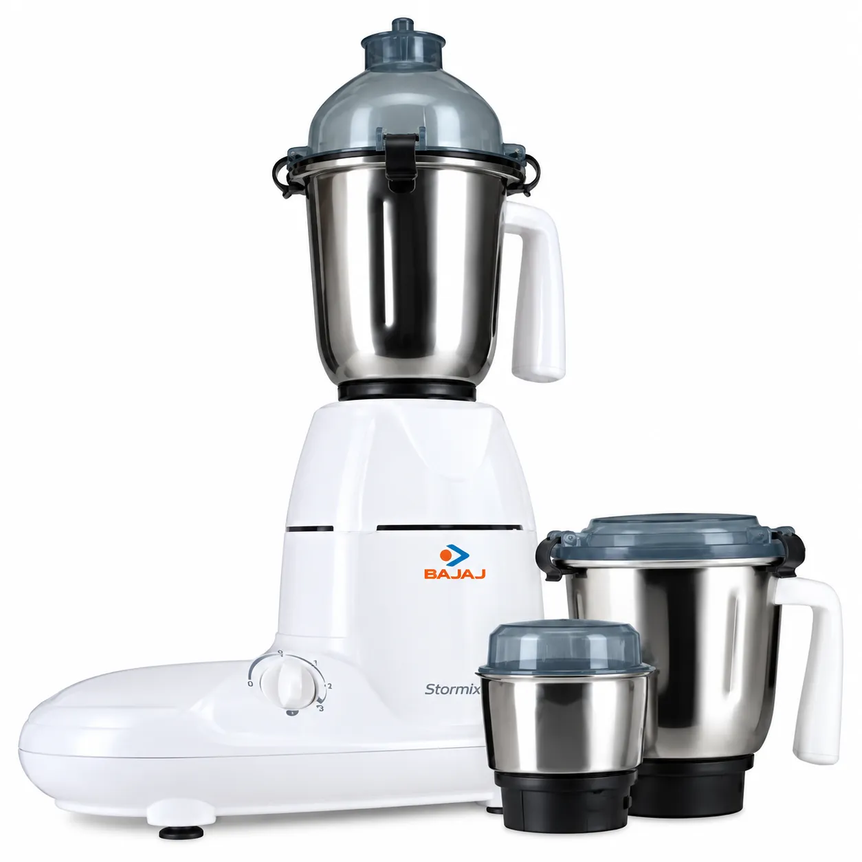 Bajaj Twister Deluxe 750-Watt Mixer Grinder with 3 Jars (White)