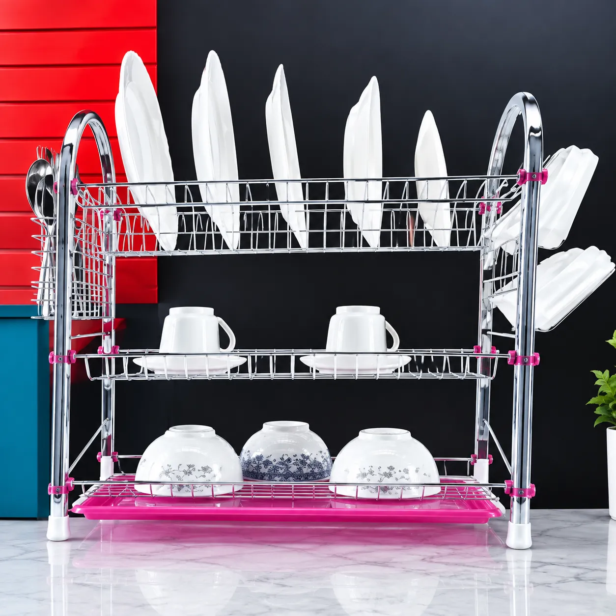 Comet 3 Layer Wall Hanging Dish Rack