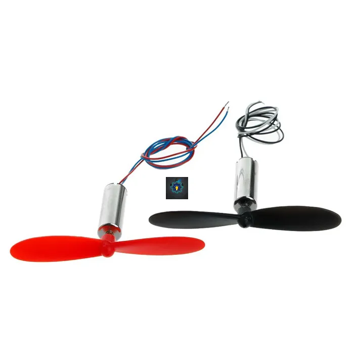 2 MINI CORELESS MOTOR WITH PROPELLER BLADES FOR RC AEROPLANE HELICOPTER