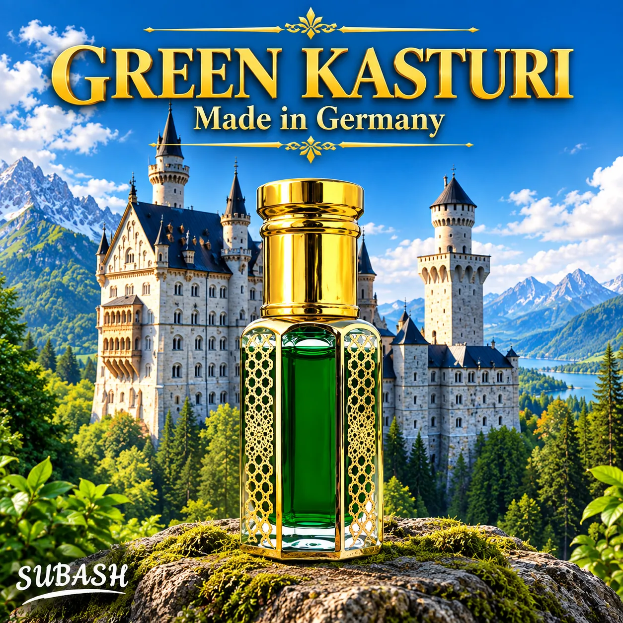 Green Kosturi  Made in Garmany  Premium Attar For Men & Women 3ML 