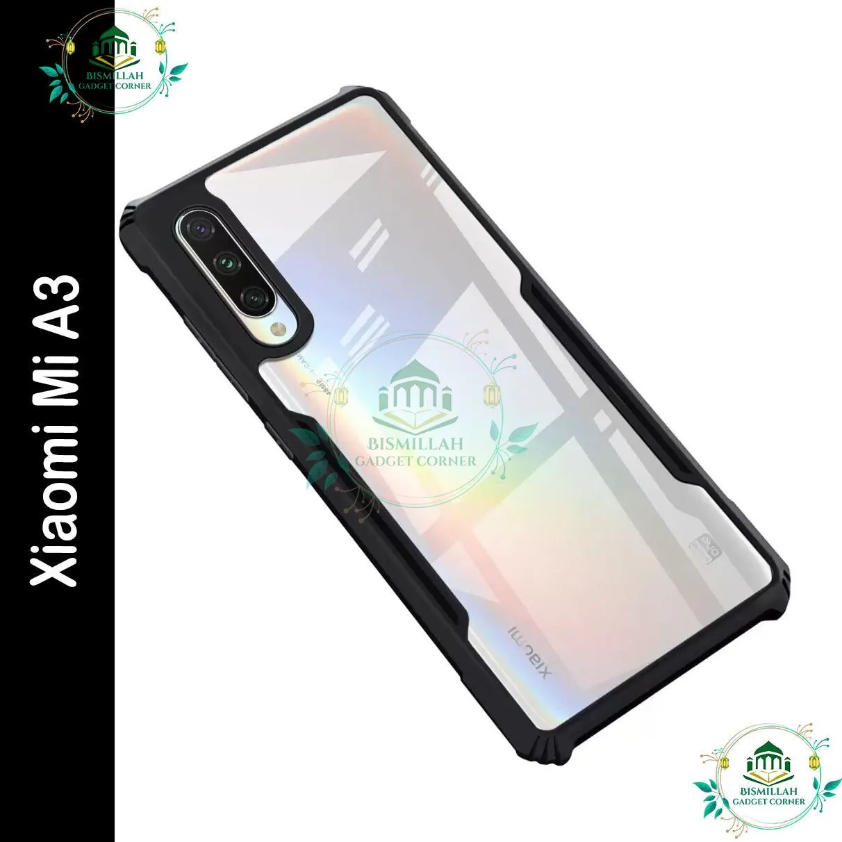 Back Cover for Xiaomi MI A3 Transparent Hybrid Hard PC Back Bumper