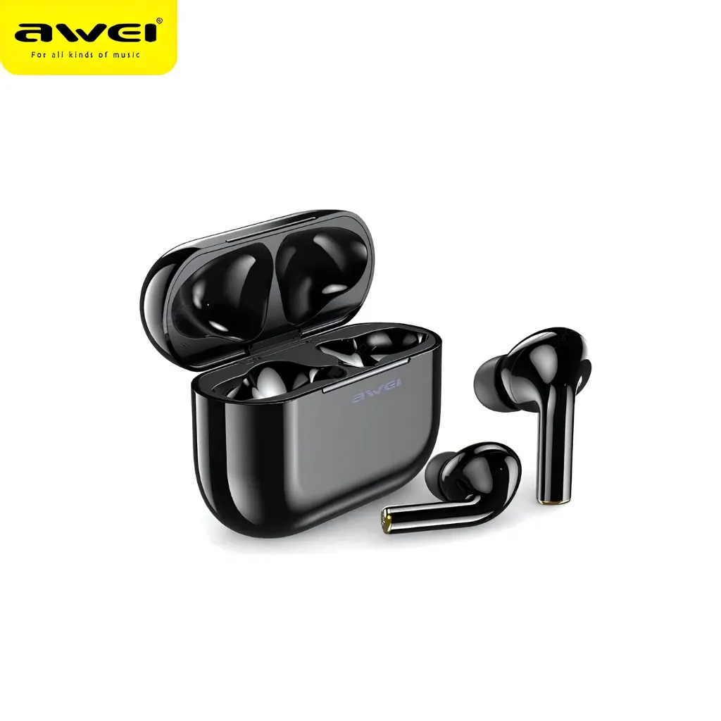 Awei T29 True TWS Bluetooth Smart Touch Sports Dual Earbuds With Charging Case Black