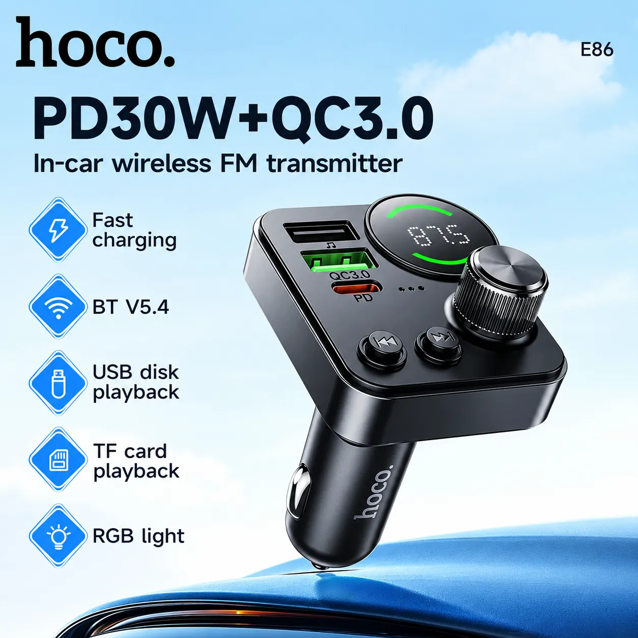 Hoco E86 Alegria 48W Dual Port Car Charger