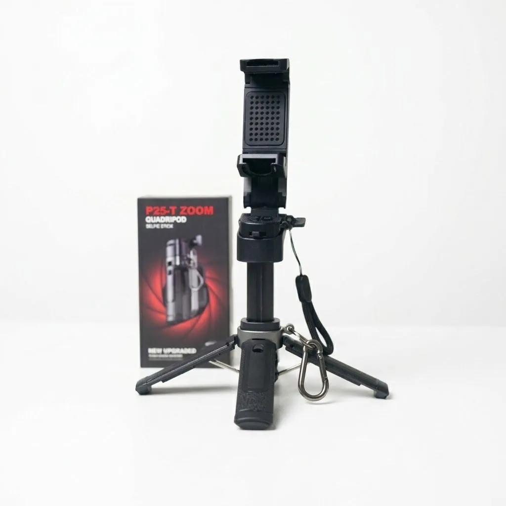 De Markt P25-T Zoom Mini Pocket Selfie Stick | Portable Foldable Tripod Stand | Bluetooth Remote Selfie Stick for Smartphone