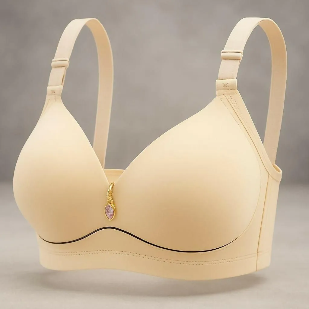 Seamless Comfortable Beige Thin Cup Smooth Face Bra for Women