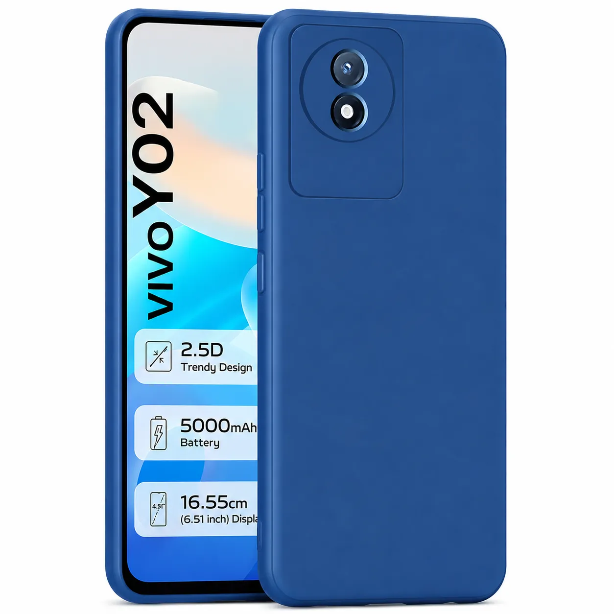 Matte Protective Lens Flexible Back Cover for Vivo Y02 Y02A Y02T 