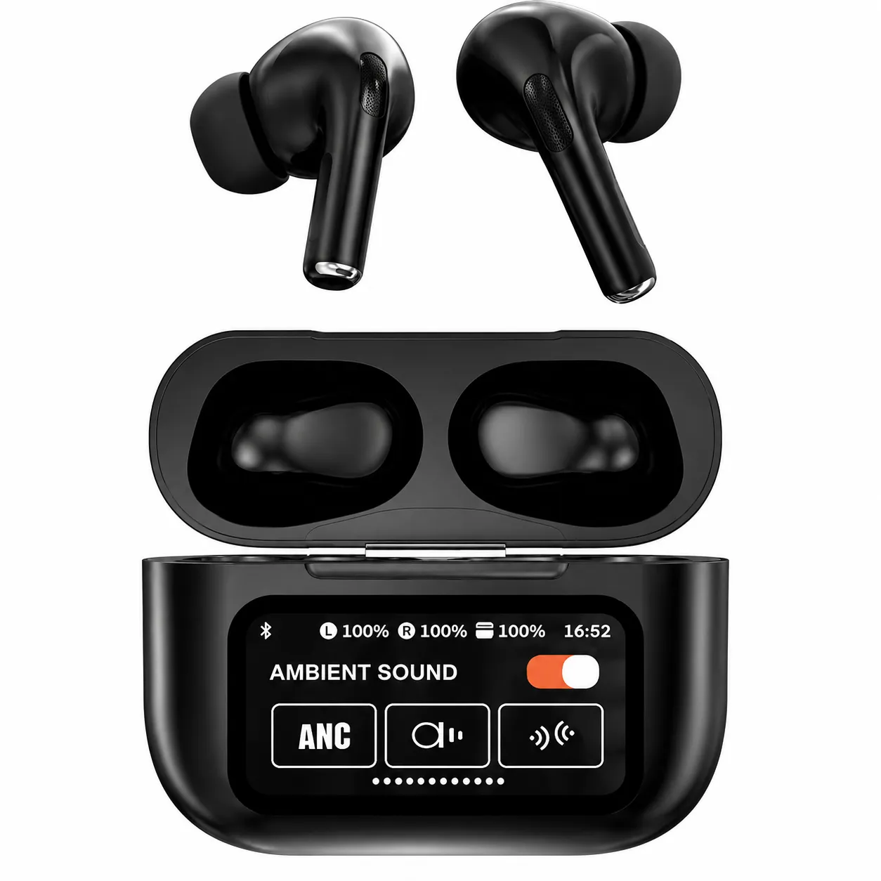 Airpods A9 Pro Touch Screen Display Wireless Airpods_ Bluetooth 5.4, Super Sound Bass ( ANC+ ENC) Type C