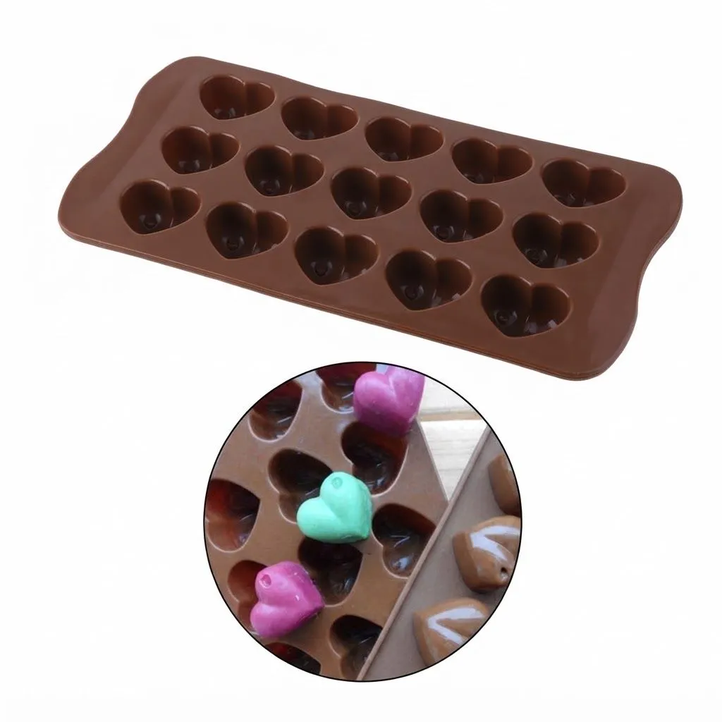 Silicone Ice-Cube Chocolate Cake Jelly Tray Pan Heart Maker Mold Mould