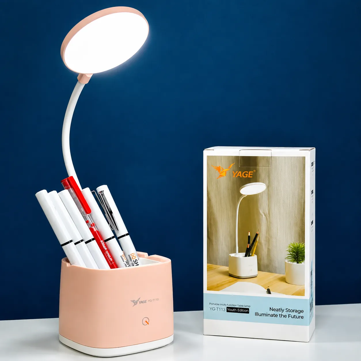 YAGE Rechargeable Pink Color Table Lamp